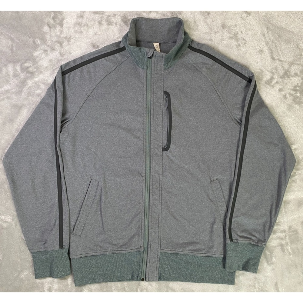 Lululemon Post Game Track Jacket Men Large Gray Full Zip Athletic Activewear